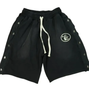 Hellstar Snap Sweat Shorts Black the front side