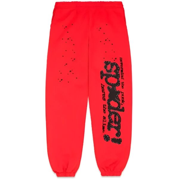 Sp5der P*NK V2 Sweatpant Red the front side