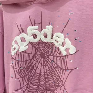 Sp5der OG Web Hoodie Pink – stylish streetwear unisex hoodie in pink color