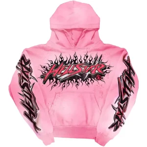 Hellstar Brainwashed Without Brain Hoodie Pink the front side
