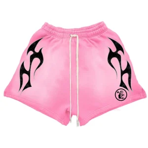 Hellstar Flame Shorts Pink the front side