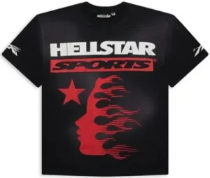 Black/Red Hellstar Sports Family T-Shirt the front side