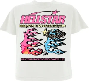 Hellstar pixel T-Shirt White the front side