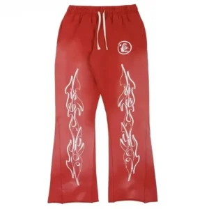Red Hellstar Sweatpants the front side