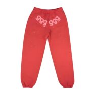Sp5der Worldwide Red Angel Number 555 Sweatpants Red the front side