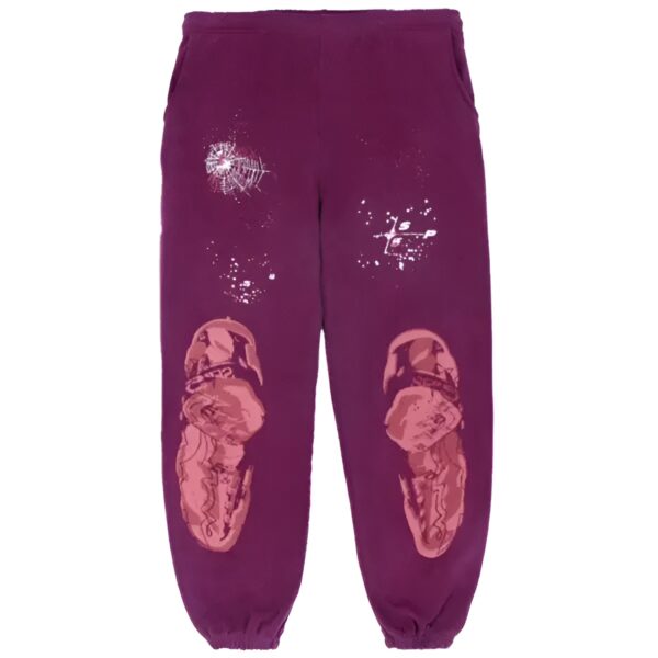 Sp5der Nocturnal Highway Sweatpant Dark Purple the front side