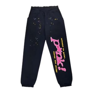 Sp5der P*NK Sweatpants Black the front side