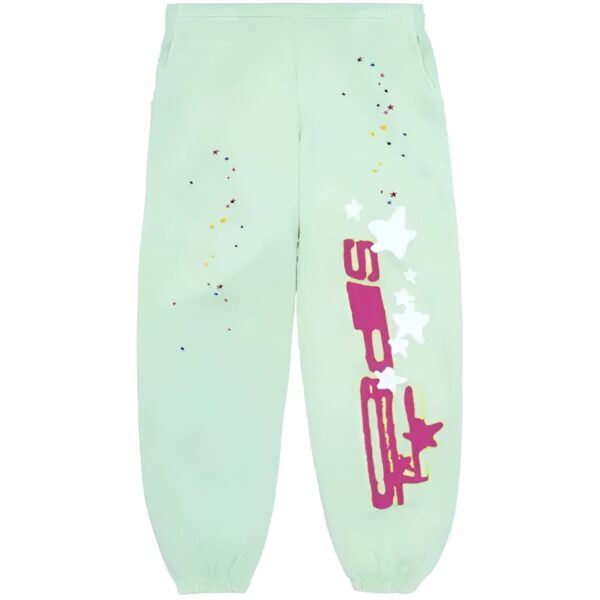 Sp5der SP5 Mint Sweatpants Mint the front side