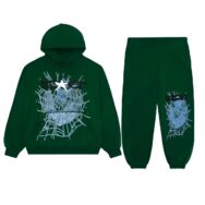 Sp5der Web Tracksuit Hunter Green the front side 1