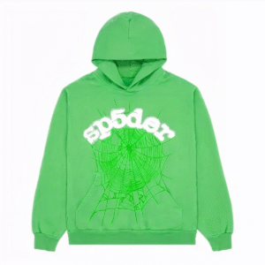Sp5der Web Hoodie Slime Green the front side