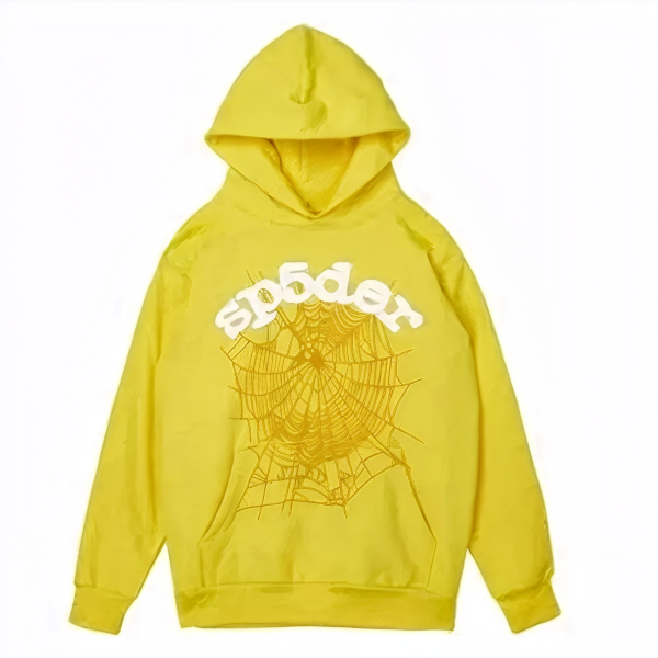 Sp5der Websuit Hoodie Yellow the front side