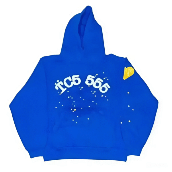 TC5 Sp5der Hoodie – Blue the front side