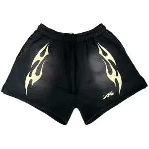 Hellstar Sports Flame Shorts Black | dripheat.com