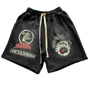 Hellstar Studios Records Shorts Black | dripheat.com