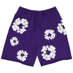 Denim Tears The Cotton Wreath Shorts Purple | dripheat.com