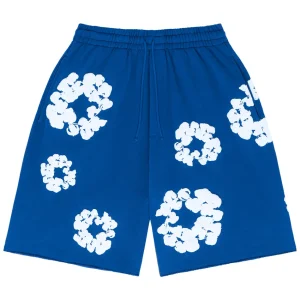 Denim Tears The Cotton Wreath Shorts Royal Blue | dripheat.com