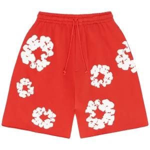 Denim Tears The Cotton Wreath Shorts Red | dripheat.com