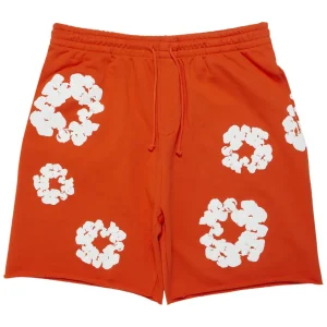 Denim Tears The Cotton Wreath Shorts Orange | dripheat.com