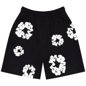 Denim Tears The Cotton Wreath Shorts Black | dripheat.com
