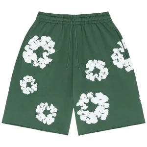 Denim Tears The Cotton Wreath Shorts Green | dripheat.com