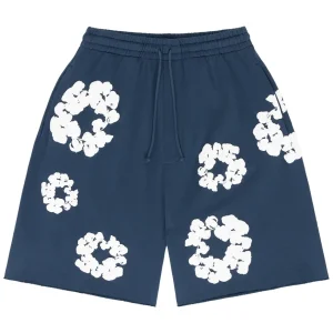 Denim Tears The Cotton Wreath Shorts Navy | dripheat.com