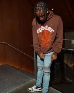Sp5der Web Hoodie Brown – stylish streetwear unisex hoodie in brown color