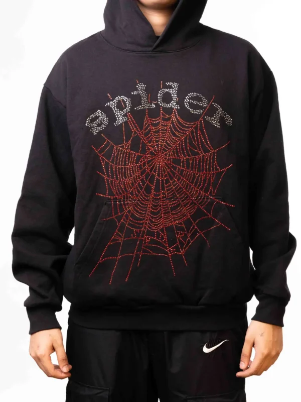 Sp5der Rhinestone OG Web V2 Hoodie - Image 3