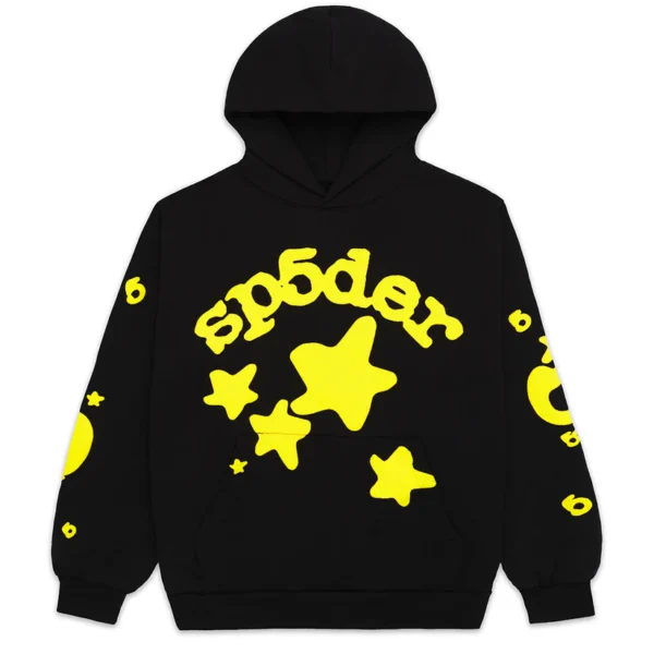 Sp5der Beluga Hoodie Onyx/Yellow | dripheat.com