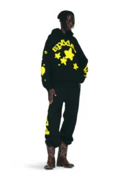 Sp5der Beluga Hoodie Onyx/Yellow 5 | dripheat.com