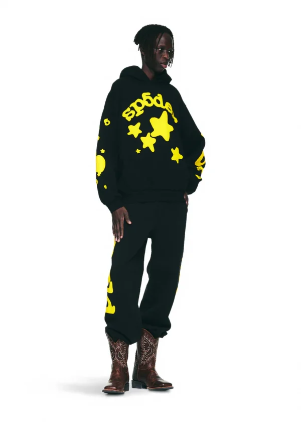 Sp5der Beluga Hoodie Onyx/Yellow 5 | dripheat.com