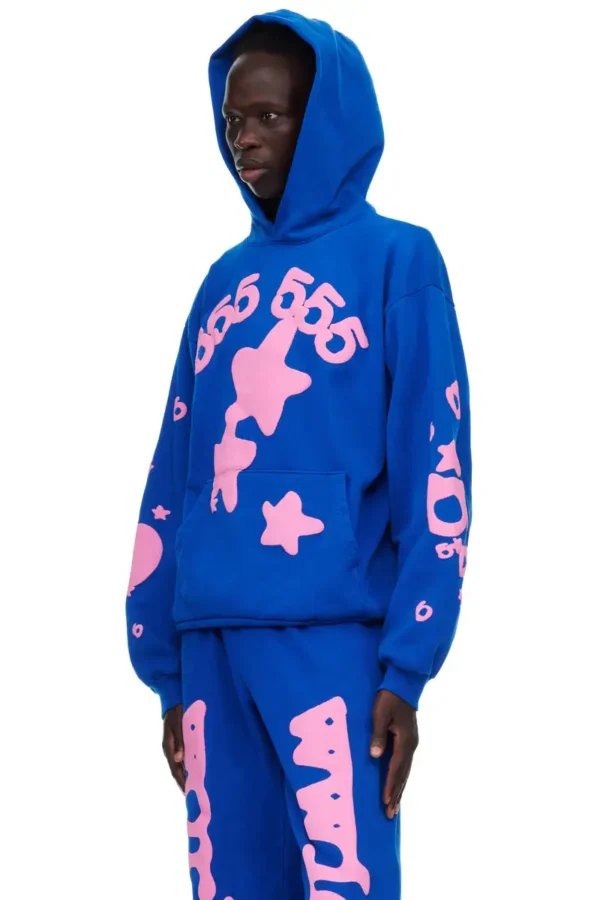 Sp5der Beluga Hoodie Blue - Image 4