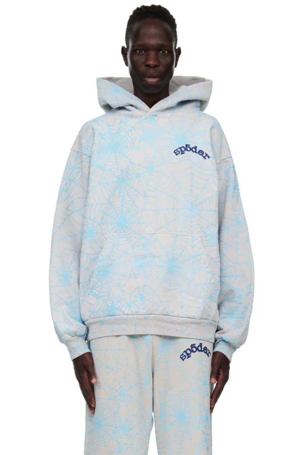 Sp5der AOP Web Hoodie Heather Grey 4 | dripheat.com