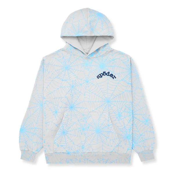 Sp5der AOP Web Hoodie Heather Grey : main | dripheat.com