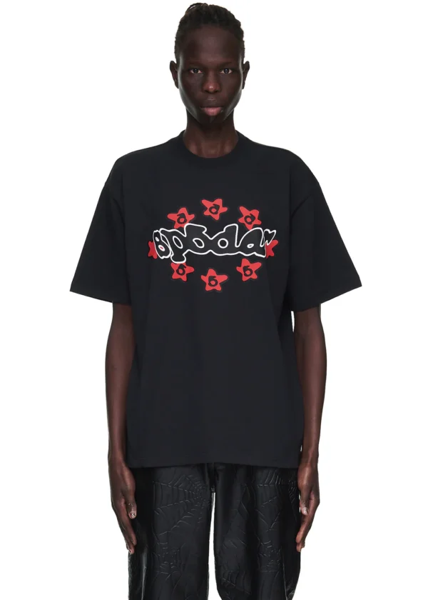 Sp5der Black Warped Tee 3 | dripheat.com