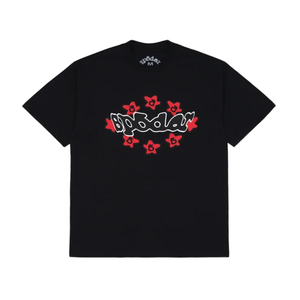 Sp5der Black Warped Tee : main | dripheat.com