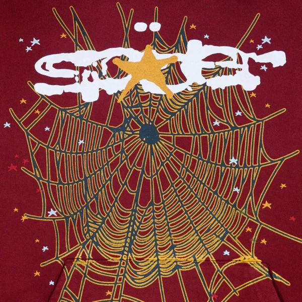 Sp5der Logo Hoodie Maroon 2 | dripheat.com
