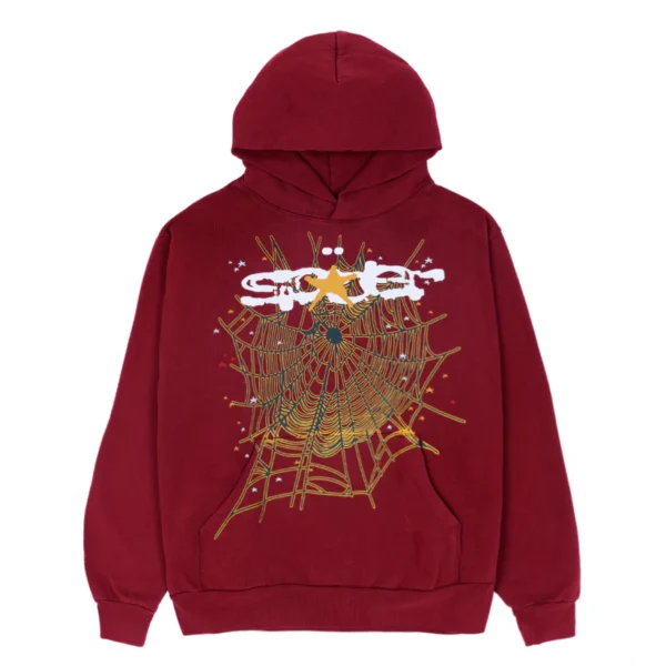 Sp5der Logo Hoodie Maroon : main | dripheat.com
