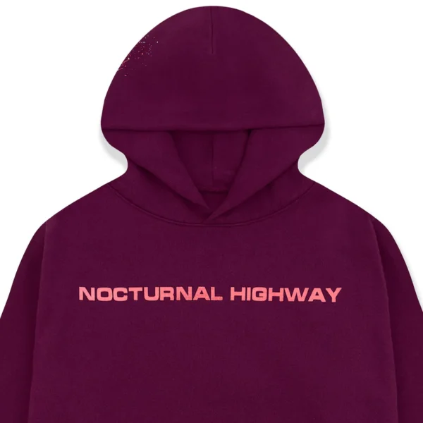 Sp5der Nocturnal Highway Hoodie Dark Purple 2 | dripheat.com