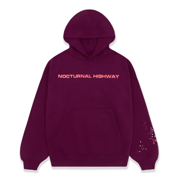 Sp5der Nocturnal Highway Hoodie Dark Purple : main | dripheat.com