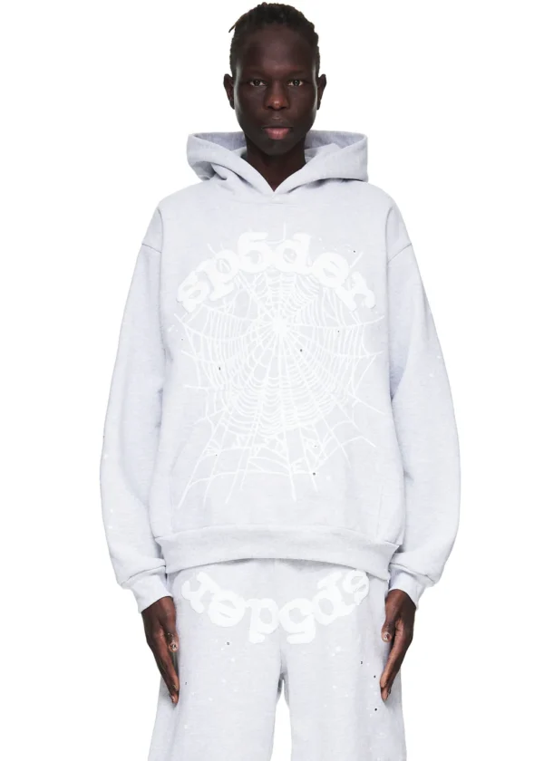 Sp5der OG Web Hoodie Heather Grey 3 | dripheat.com