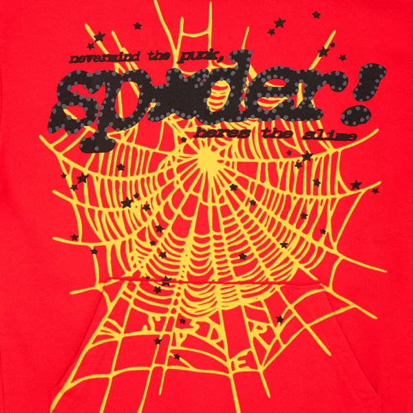 Sp5der P*NK V2 Hoodie Red 2 | dripheat.com