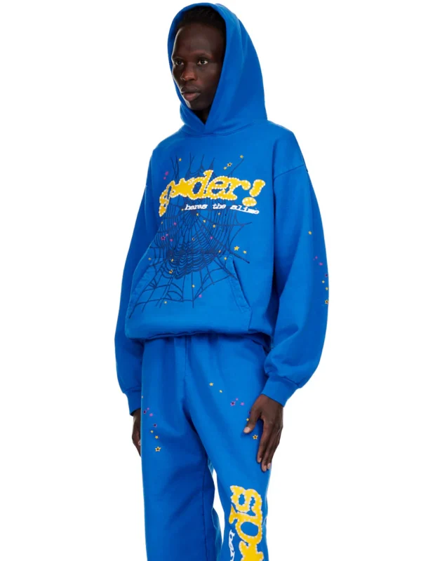 Sp5der Hoodie TC Blue 5 | dripheat.com