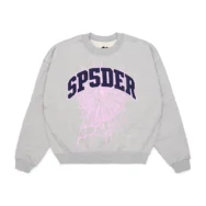 Sp5der Varsity Web Crewneck Heather Grey : main | dripheat.com