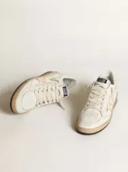 Ball Star LTD in white nappa with a salmon-pink nappa star