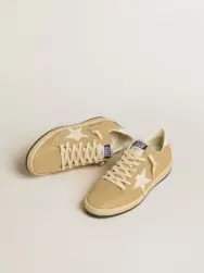 Ball Star in golden Swarovski crystals with milk-white leather star - Image 2