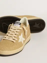 Ball Star in golden Swarovski crystals with milk-white leather star - Image 4