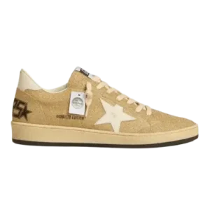 Ball Star in golden Swarovski crystals with milk-white leather star