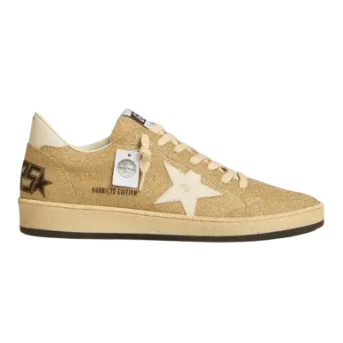 Ball Star in golden Swarovski crystals with milk-white leather star