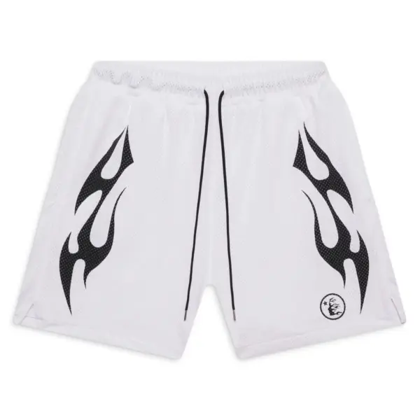 Hellstar Flame Shorts White - Image 4