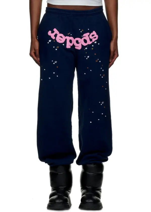 Sp5der Atlanta Sweatpants Navy - Image 4